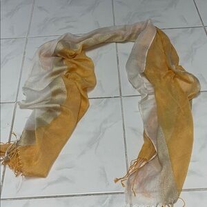 Elegant Gold and White Scarf